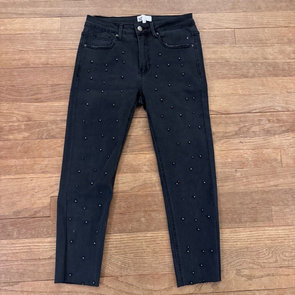 By The Way black ball bearing studded embellished cropped pants size 26 b39